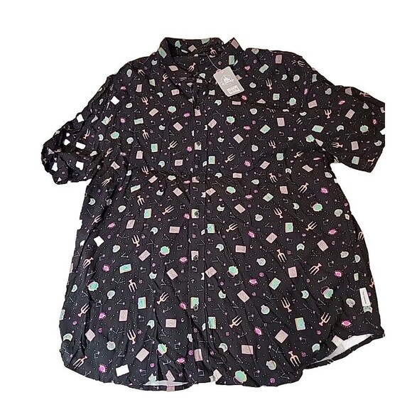 Disney Haunted Mansion Tarot Cards Universe Mens Shirt button down 3XL NEW NWT - Picture 1 of 10